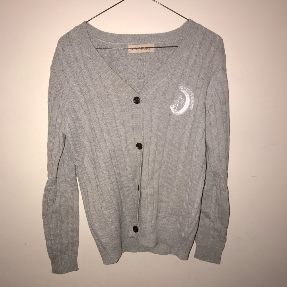 YesStyle Gray Sailor Moon Knit Cardigan